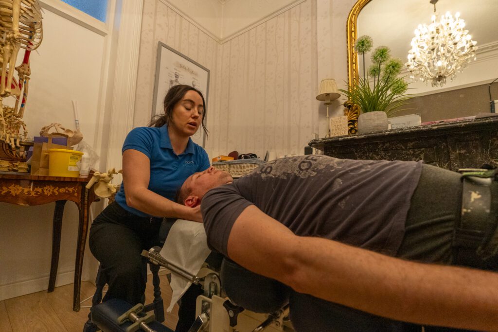 Back2Balance chiropractor providing manual therapy to patient for natural relief from chronic headaches and migraines